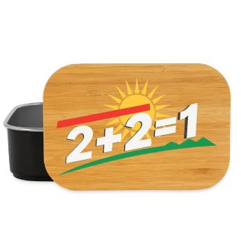 Déclaration du logo du soleil 2+2=1, Kurdistan - Boîte à goûter - noir - Devant