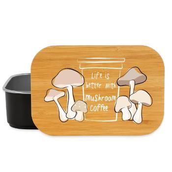 La vie est meilleure avec champignons champignons au café et épicéa - Boîte à goûter - noir - Devant