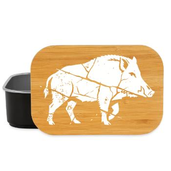 Wildschwein Mosaik Splitter Kunst Vektor - Lunch Box - Schwarz - Vorne