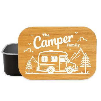 The Camper Family Campingbus Berge Abenteuer - Lunch Box - Schwarz - Vorne
