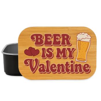 Beer Is My Valentine – Retro Bier Design - Lunch Box - Schwarz - Vorne