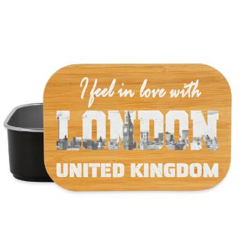 Je suis tombé amoureux de London Skyline Design - Boîte à goûter - noir - Devant