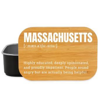 Massachusetts Großformat Typo - Lunch Box - Schwarz - Vorne