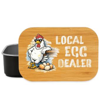 Local Egg Dealer – Funny Chicken Motif - Lunch Box - black - Front