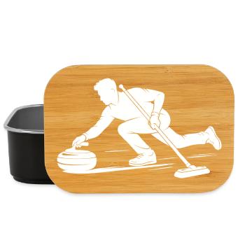 Curling Players Winter Sports Curling - Lunch Box - black - Front