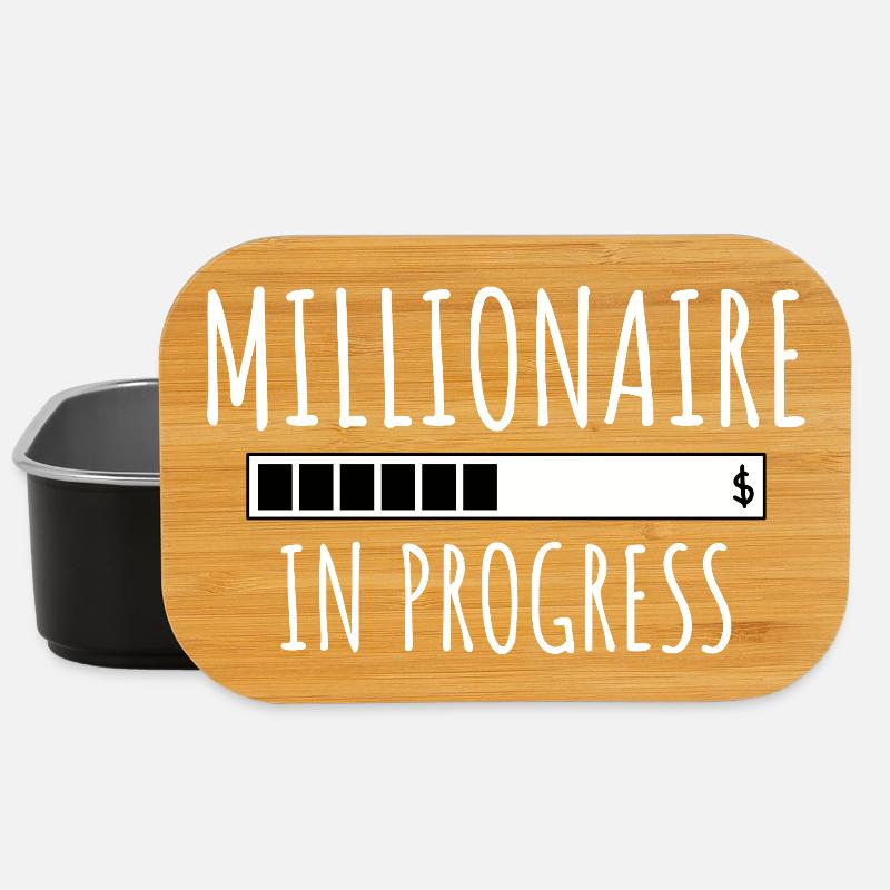 Millionaire In Progress – Motivations Design - Lunch Box - Schwarz