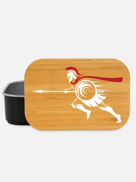 Spartan Sprint Silhouette Mascot Spartan Run - Lunch Box - black