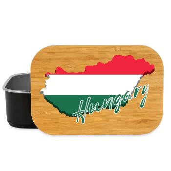Carte avec le drapeau de la Hongrie, j’adore la Hongrie - Boîte à goûter - noir - Devant