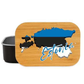 Karte mit der Flagge Estlands, ich liebe Estland - Lunch Box - Schwarz - Vorne