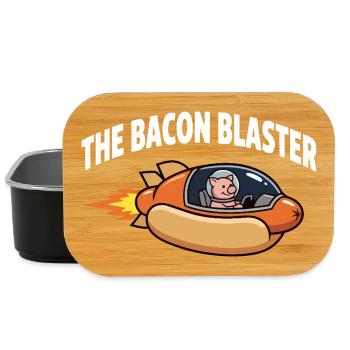Bacon Blaster Lustiges Space Pig Raketendesign - Lunch Box - Schwarz - Vorne