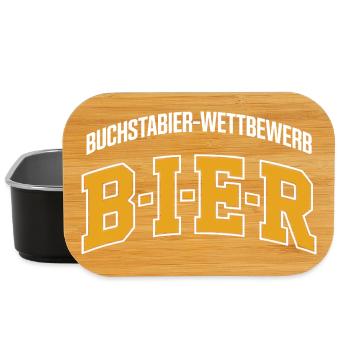 Bier Buchstabierwettbewerb Malle Party JGA Herren - Lunch Box - Schwarz - Vorne