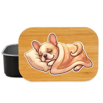 Bouledogue français endormi - Boîte à goûter - noir - Devant