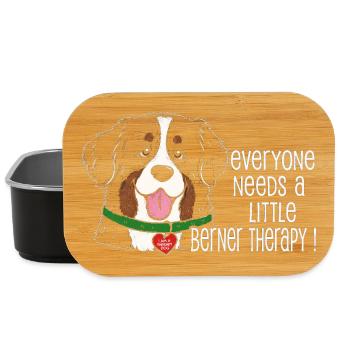 Chien de montagne bernois Petit Berner Humour de chien de thérapie - Boîte à goûter - noir - Devant
