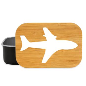 Flugzeug Reise Flugreise Geschenk - Lunch Box - Schwarz - Vorne