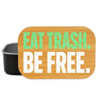 Eat Trash Be Free Spruch Fast Food Humor - Lunch Box - Schwarz - Vorne