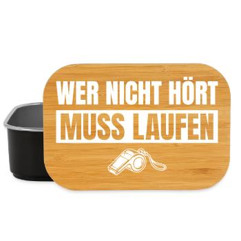 Fußballtrainer Wer nicht hört muss laufen - Lunch Box - Schwarz - Vorne