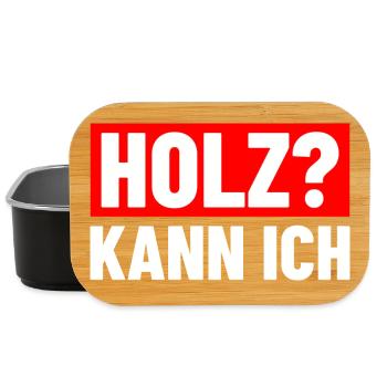 Holz? Kann ich Holzfäller Waldarbeiter Forstwirt - Lunch Box - Schwarz - Vorne