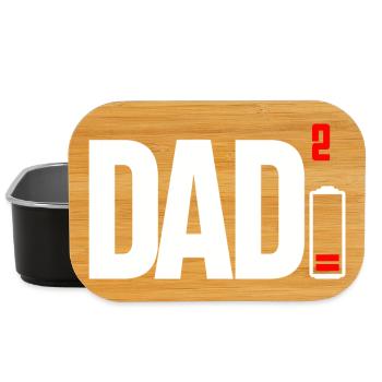 Dad Power Squared Battery Icon - Lunch Box - black - Front