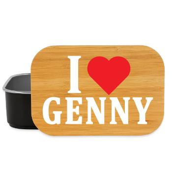 t-shirt J’aime Genny idée cadeau t-shirt - Boîte à goûter - noir - Devant