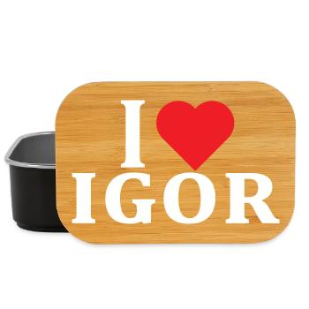 Name T-Shirt Ich liebe Igor T-Shirt Geschenkidee - Lunch Box - Schwarz - Vorne