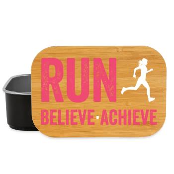 Marathon - Run. Believe. Achieve. - Lunch Box - black - Front