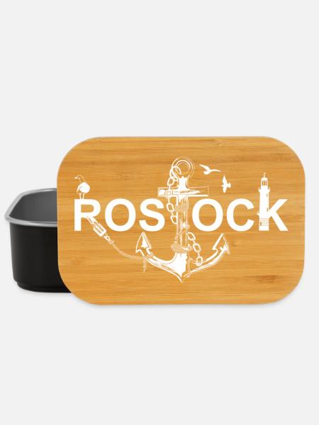 Rostock Schriftzug mit Anker - Lunch Box - Schwarz