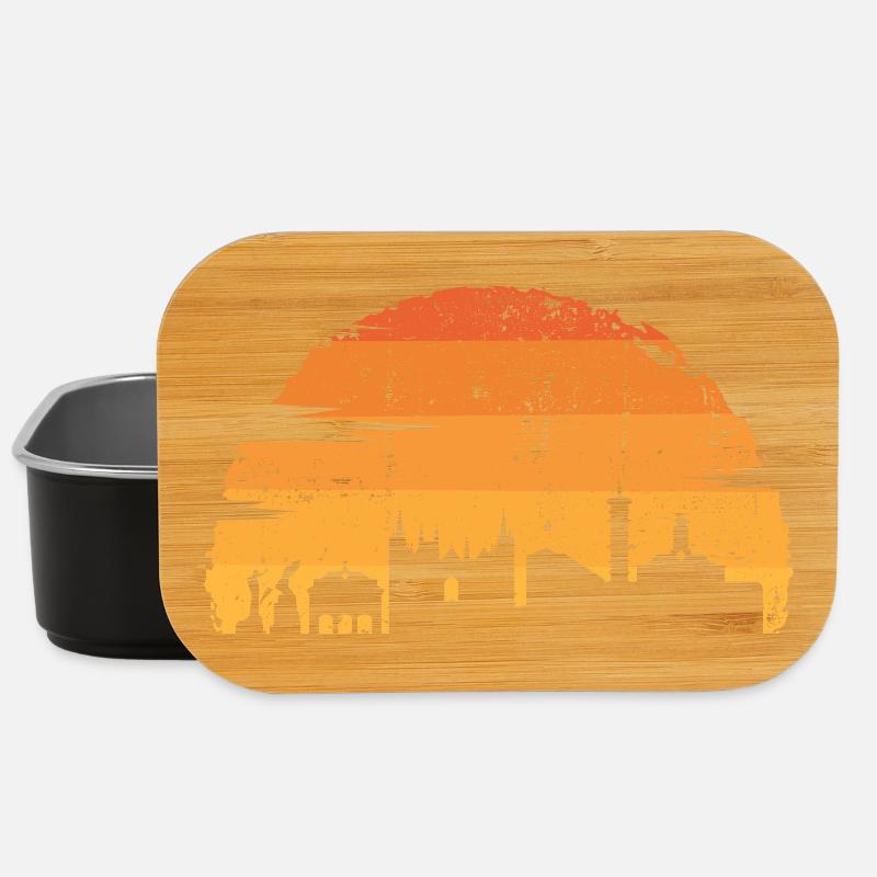 Sunset Skyline Silhouette - Lunch Box - black