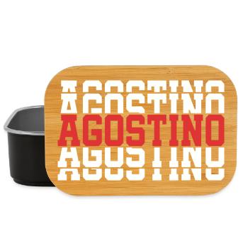 Agostino t-shirt stacked text gift t-shirt - Lunch Box - black - Front