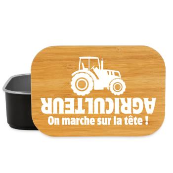 agriculteur, fermier, paysan, tracteur - Boîte à goûter - noir - Devant