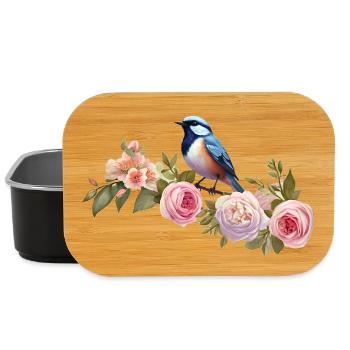 Vogel auf einem blühenden Ast im Frühling - Lunch Box - Schwarz - Vorne