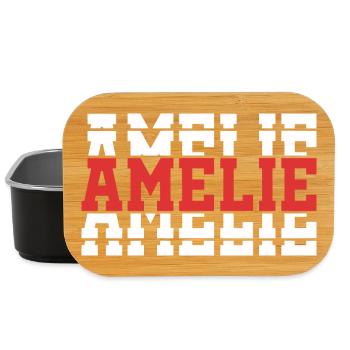 Amélie t-shirt t-shirt idée cadeau texte empilé - Boîte à goûter - noir - Devant