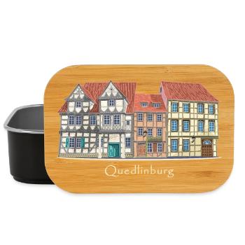 Quedlinburg, ville du patrimoine mondial en Allemagne, dessin - Boîte à goûter - noir - Devant