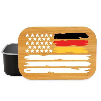 Deutschland USA Flagge Deutsch Amerikaner - Lunch Box - Schwarz - Vorne
