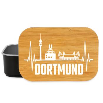 Dortmund Skyline Heartbeat Herzschlag Ruhrpott - Lunch Box - Schwarz - Vorne