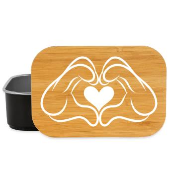 Heart-shaped hands / Heart-shaped hands - Lunch Box - black - Front