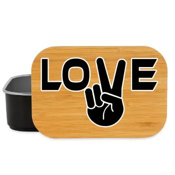 Liebe Victory Zeichen Hand - Lunch Box - Schwarz - Vorne