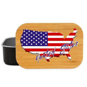 Map of the United States, American Pride - Lunch Box - black - Front