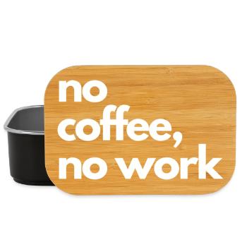 No Coffee No Work – Minimalist Café Addic T-Shirt - Lunch Box - black - Front
