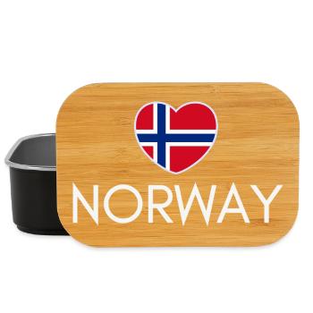 Heart with Norway flag, I love Norway - Lunch Box - black - Front