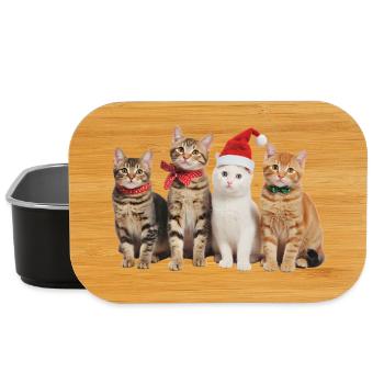 cat in christmas - Lunch Box - black - Front
