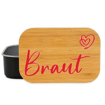 Romantisches Braut Herz Design für Hochzeit und JG - Lunch Box - Schwarz - Vorne