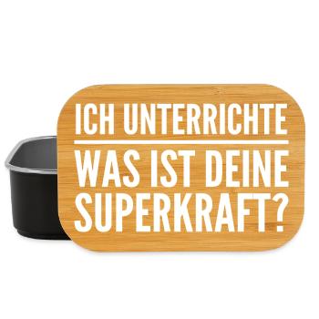Ich unterrichte – was ist deine Superkraft? - Lunch Box - Schwarz - Vorne