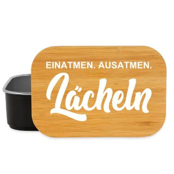 Einatmen - Ausatmen - Lächeln - Lunch Box - Schwarz - Vorne