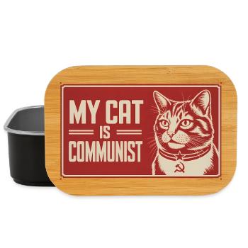 My Cat is Communist - Funny Cat PropagandaT-Shirt - Lunch Box - black - Front