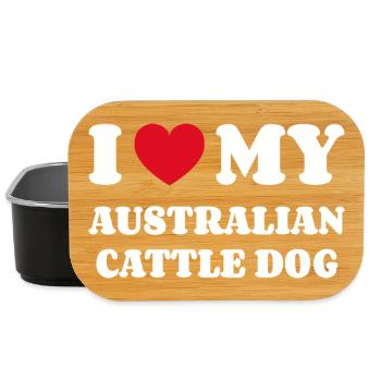 J’adore mon propriétaire de chien de bétail australien - Boîte à goûter - noir - Devant