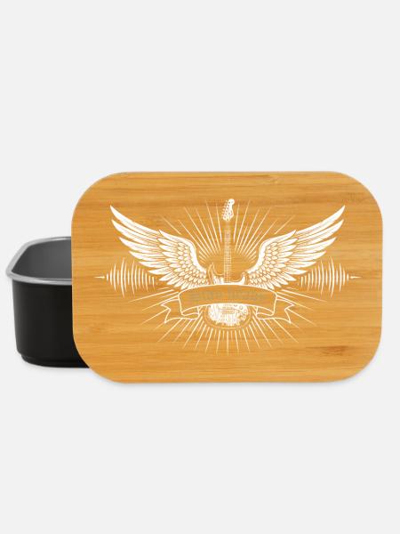 Stay Heavy Guitar – Rock & Metal Flügel Design - Lunch Box - Schwarz