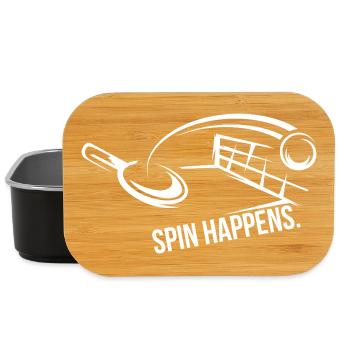 Spin Happens – Tischtennis Design - Lunch Box - Schwarz - Vorne