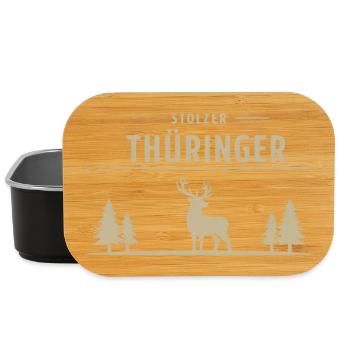 Proud Thuringian – Wald & Hirsch Design - Lunch Box - black - Front