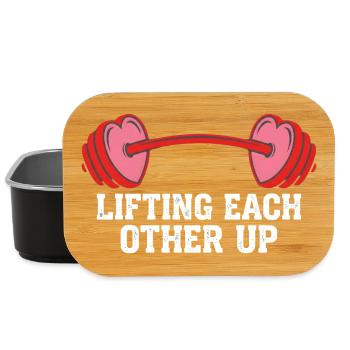 Lifting Each Other Up Funny Gym Workout Valentine - Lunch Box - black - Front