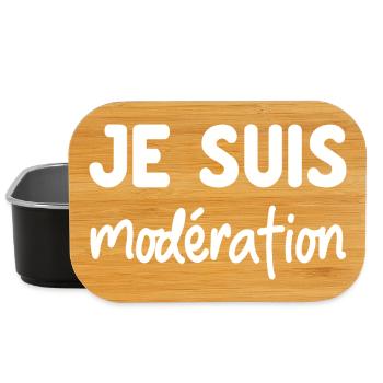 Je suis Modération - humour duo apéro - Boîte à goûter - noir - Devant